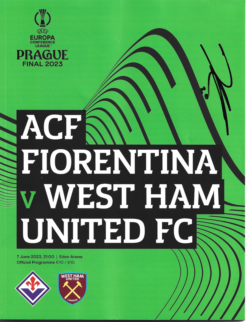 SIGNED: ECL final programme signed by Jarrod Bowen