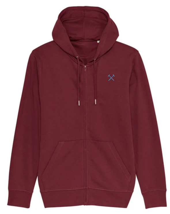 Claret Zipped Hoodie Sweatshirt