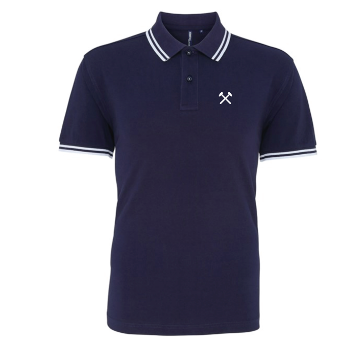 Navy polo with white hammers!