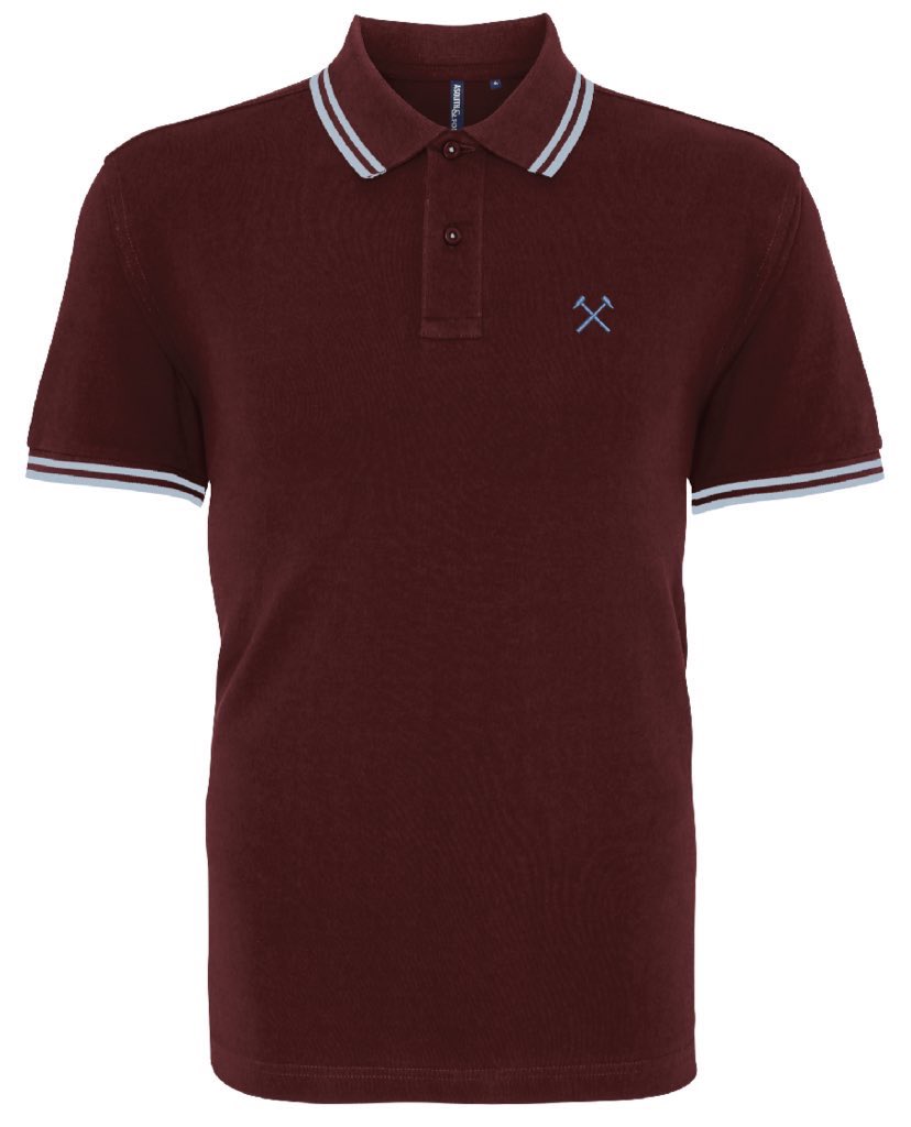 Claret and Blue Tipped Polo Shirt